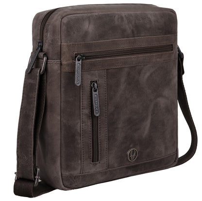 Wildhorn Genuine Leather Sling Bag for Men | Crossbody Shoulder Messenger Bag with Adjustable Strap | Stylish Office, Travel & Casual Bag | Fits Tablets, Wallet, Phone & Essentials (Dark Brown Hunter)