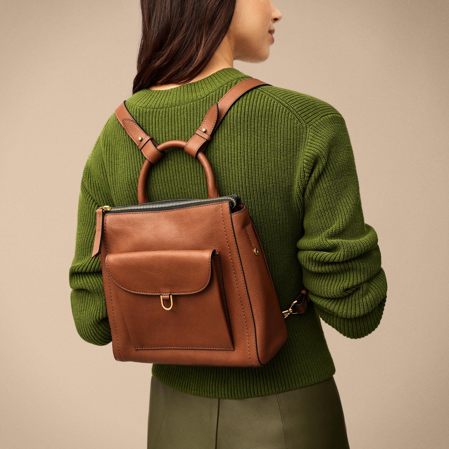 Fossil Womens Parker Brown Backpacks ZB1797200