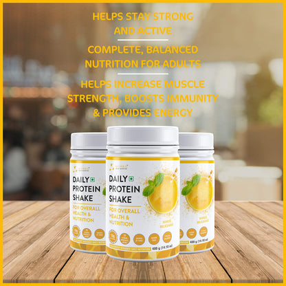 Mypro Sport Nutrition Daily Protein Shake 118 kcal Calories,25 Vitamin,Minerals & 7 Herbs,Provide Energy,Support Immunity & bone Health-For Men & Women Mango Milk Shake Flavor -400Gm-40 Servings