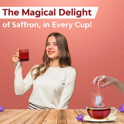 Samaara Saff Zaff Saffron Black Tea, 100 Tea Bags, Boosts Immunity, Rich in Antioxidants, Helps in Weight Management