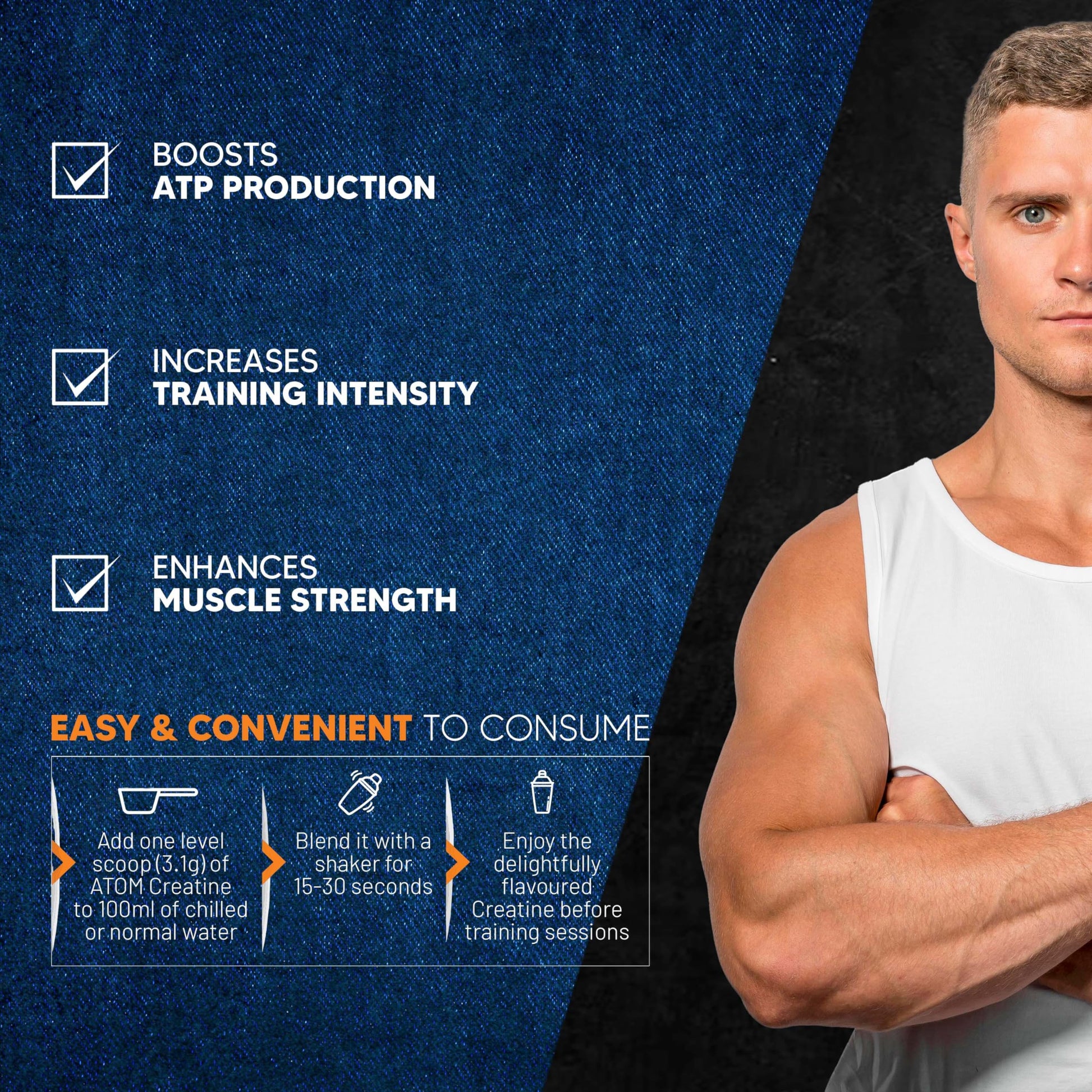 Asitis Nutrition Atom Creatine Monohydrate Powder 100G - 32 Serving| Bl- image 3