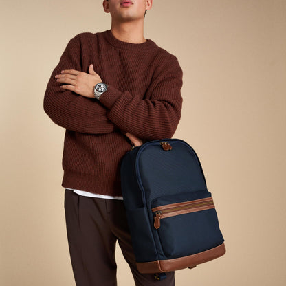 Fossil Men Buckner Navy Blue Casual Backpack Mbg9630400- image 2