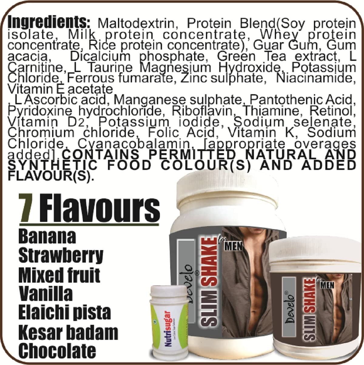 Develo Slimming Protein shake, Belly Fat Burner, Gym Supplement 500gm P- image 4