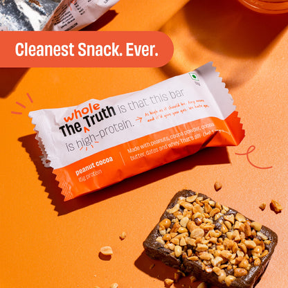 The Whole Truth - Protein Bars | Peanut Cocoa | Pack of 6 x 52g each |- image 3