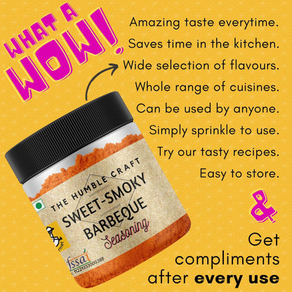 The Humble Craft Sweet Smoky Barbeque BBQ Seasoning|Popcorn Seasoning Powder, BBQ Rub, Chicken|Smoked & Paprika Flavour|100 Gram