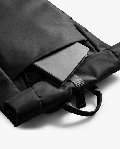 DailyObjects Space Black Miles Roll Top Backpack (17L) for Office & Daily Use| 100% Recycled | Shoulder Travel Bag | Fit any Laptop Upto 14 Inch | Multifunctional Adjustable Straps & G-Hook closure