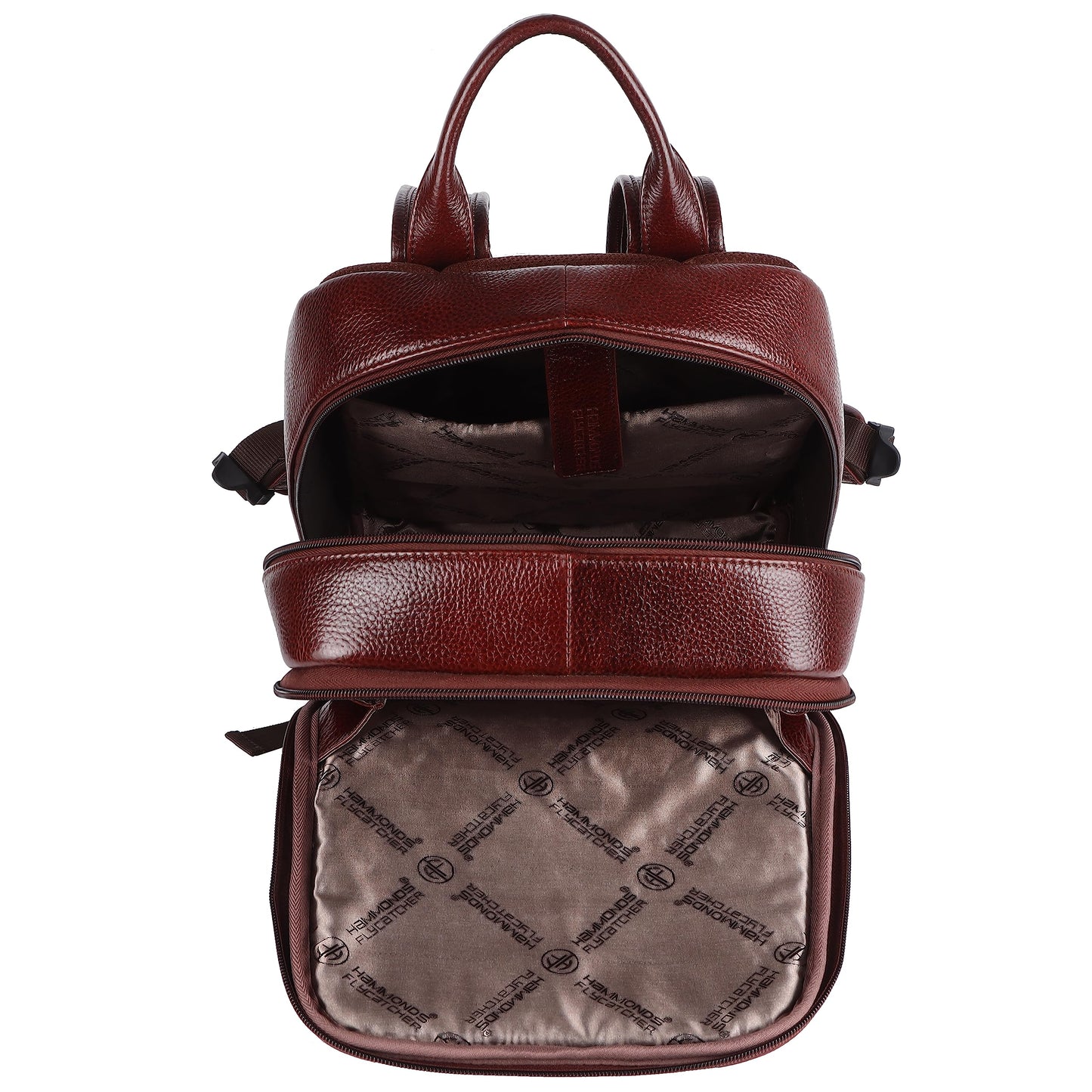 HAMMONDS FLYCATCHER Genuine Leather 4 Compartment Laptop Backpack Ultimate Combination Of Style & Comfort For Unisex, Perfect For Any Adventure/Tech Lovers For Upto 14 Inch Laptop - Brown, 35 Litre