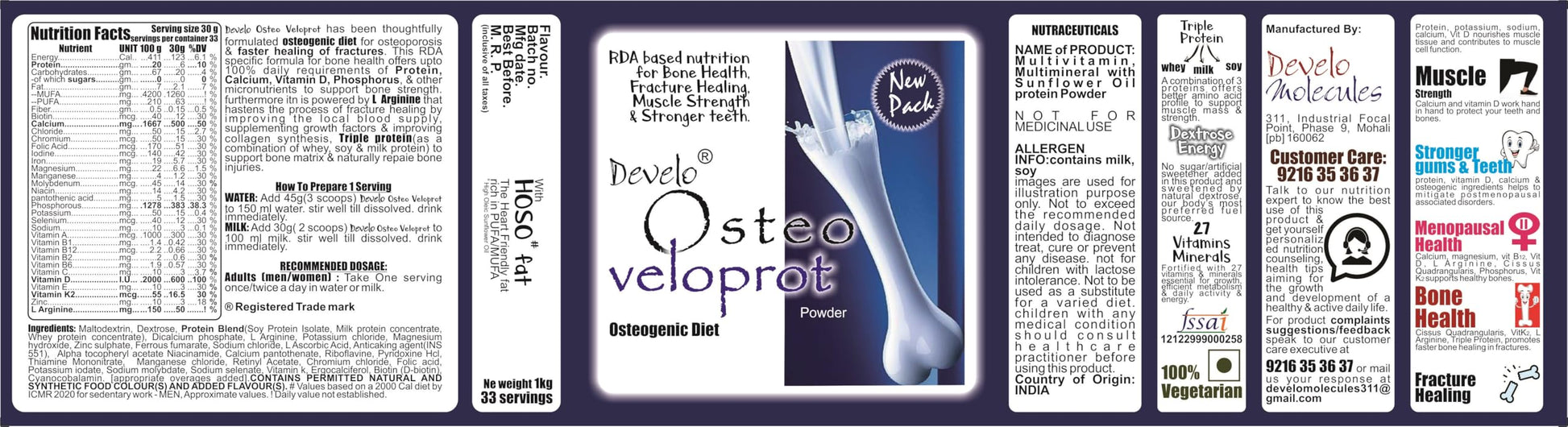 Develo Calcium & Protein Powder for Bone Health & Fracture Healing - 1- image 2