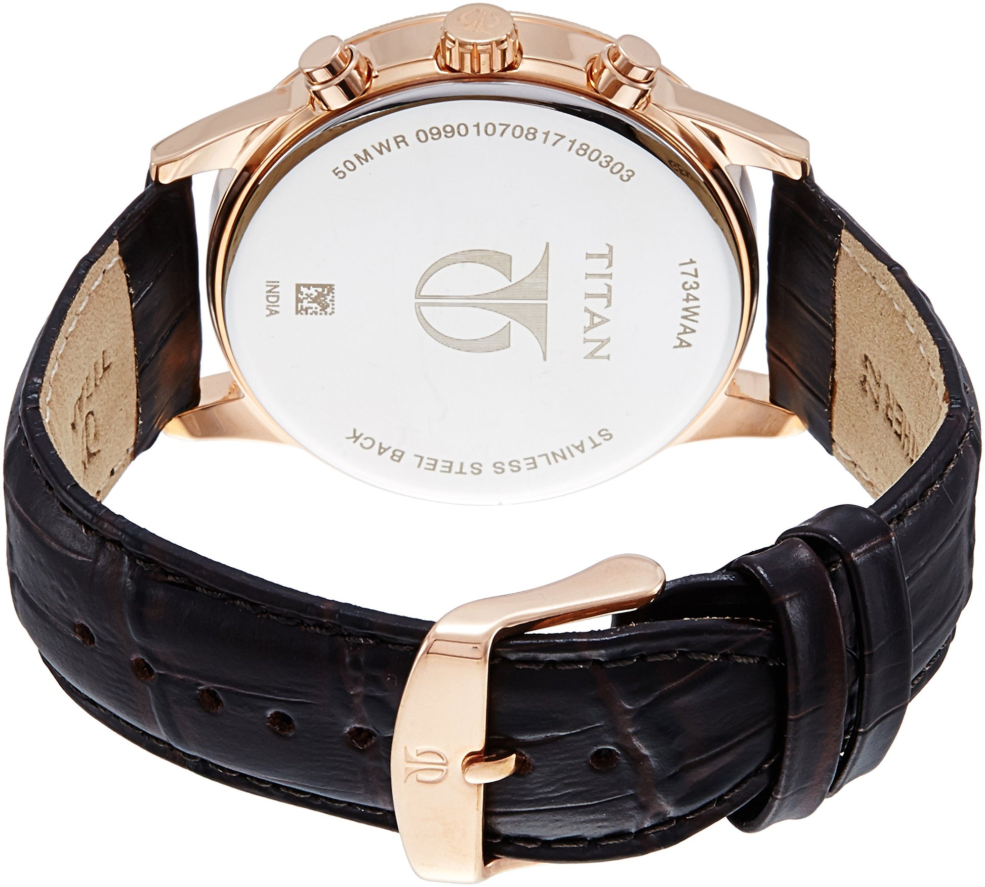 Titan Leather Unisex Analog Watches Combo (1733Kl03,1734Wl01), Multicol- image 3