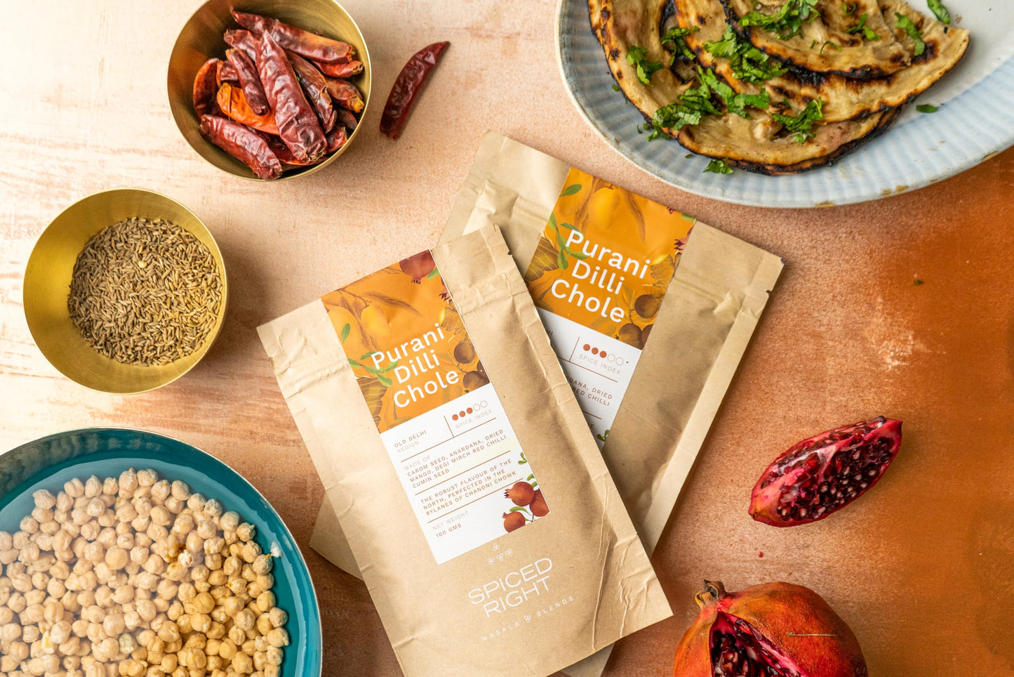 Spiced Right Purani Dilli Chana/Chole Masala Powder (200 Gm) Blended with Traditional Indian Spice & Flavors for an Authentic Taste | Best for Cooking Sabji, Chhole, Chana, & Chickpeas