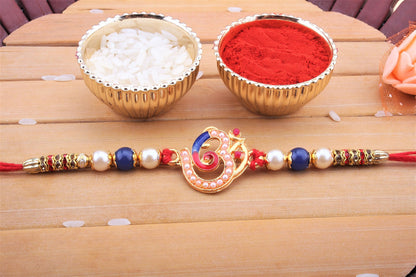 SFU E Com Exotic Raspberry Fusions Dark Chocolate And Sacred Pearl Om Thread Rakhi | Rakhi Chocolate Gift For Brother | 80