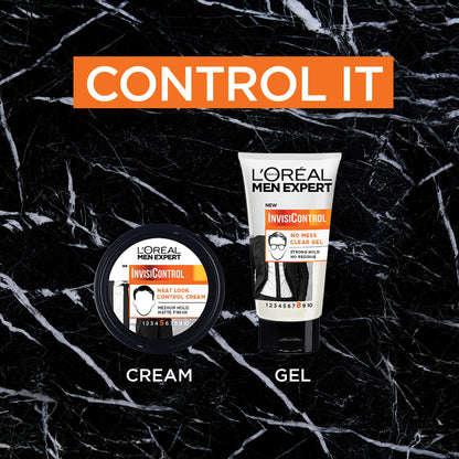 L'Oreal Paris Men Expert Hair Gel Invisi Control Neat Look Clear Gel With Strong Hold, 150Ml