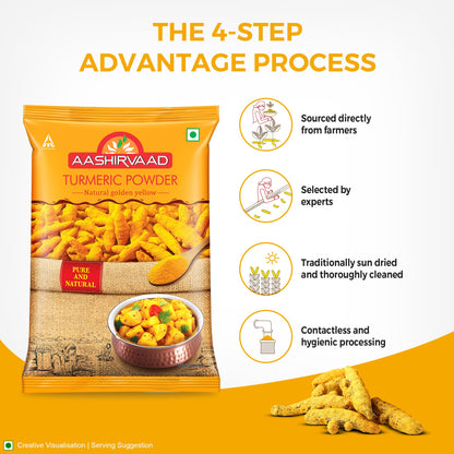 Aashirvaad Turmeric Powder, 100g, Natural Golden Turmeric Powder with No Added Flavours and Colours
