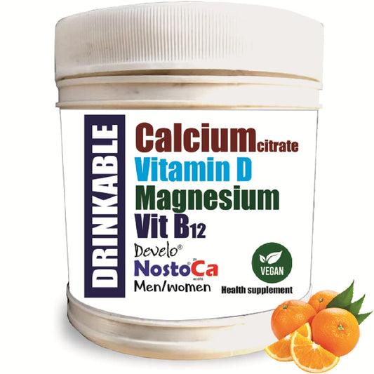 Develo Calcium & Vitamin D (Dry Syrup) for kids & Teenager children for Strong teeth & bones– 600 g Orange