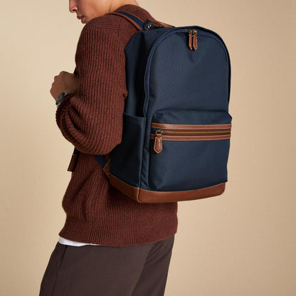 Fossil Men Buckner Navy Blue Casual Backpack Mbg9630400- image 3