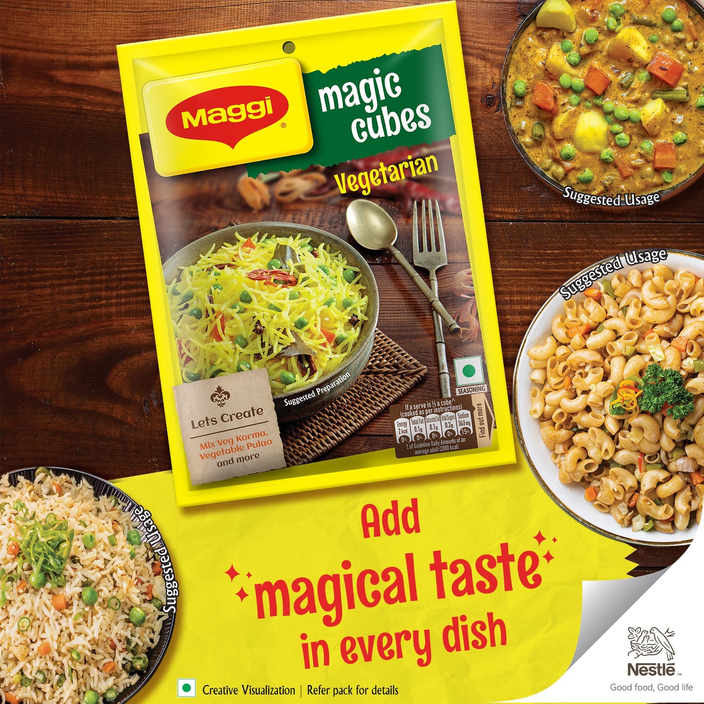 MAGGI Vegetarian Magic Cubes - Masala For Rice Dishes, Vegetables, Soups & Curries 240 g