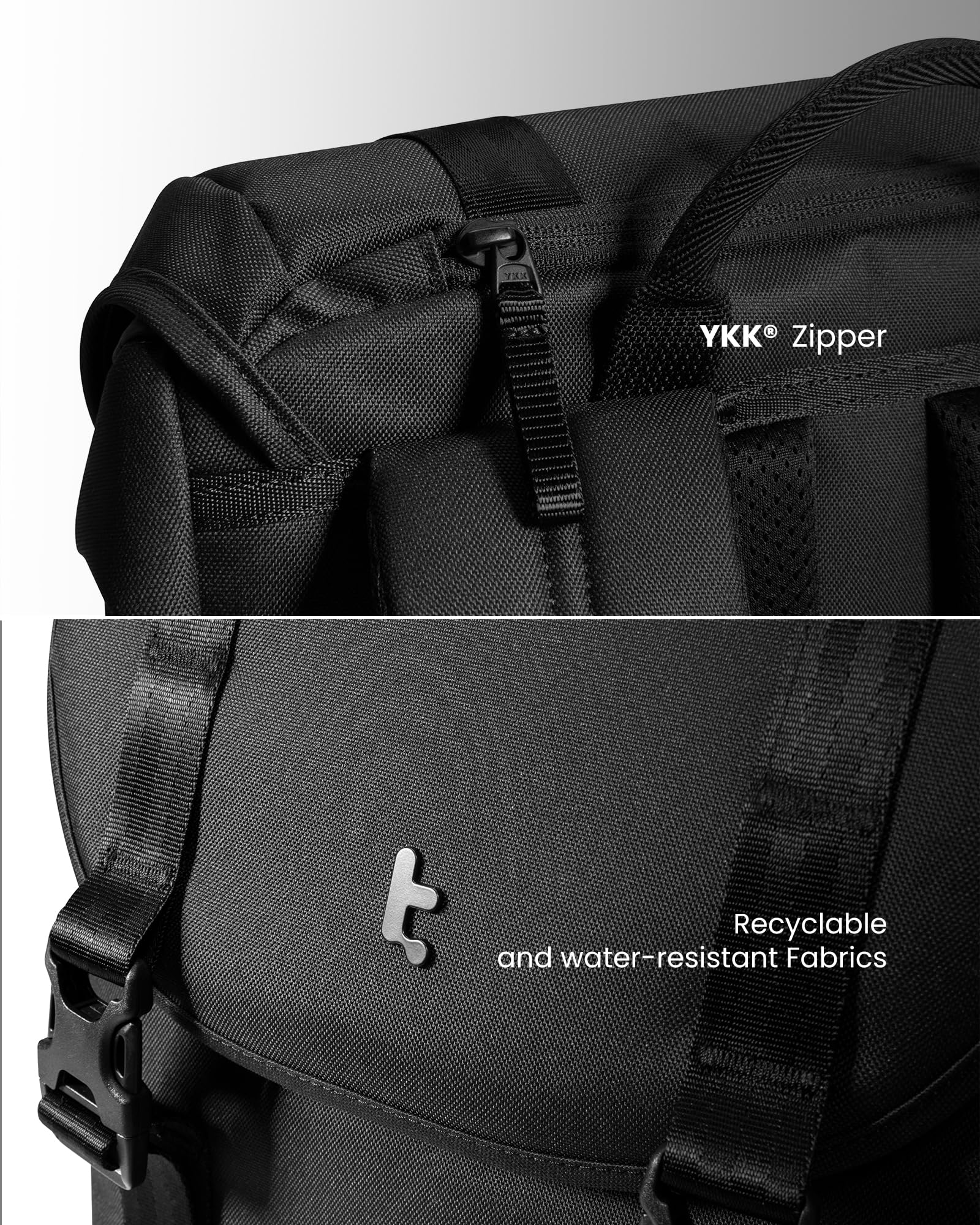 Tomtoc VintPack-TA1 Flap Laptop Backpack (15.6 Inch/22L), Dark- image 3