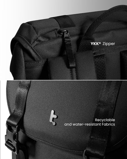 Tomtoc VintPack-TA1 Flap Laptop Backpack (15.6 Inch/22L), Dark- image 3
