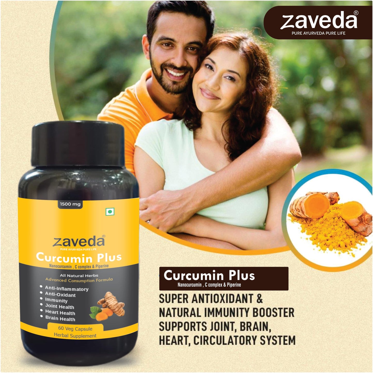 ZAVEDA Nano Curcumin Plus 1500mg | Pure Nano Curcumin with Biopiperine- image 3