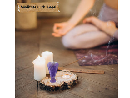 Amethyst Crystal Angel Pocket Figurines Idol - AAA Grade Original Heali- image 3