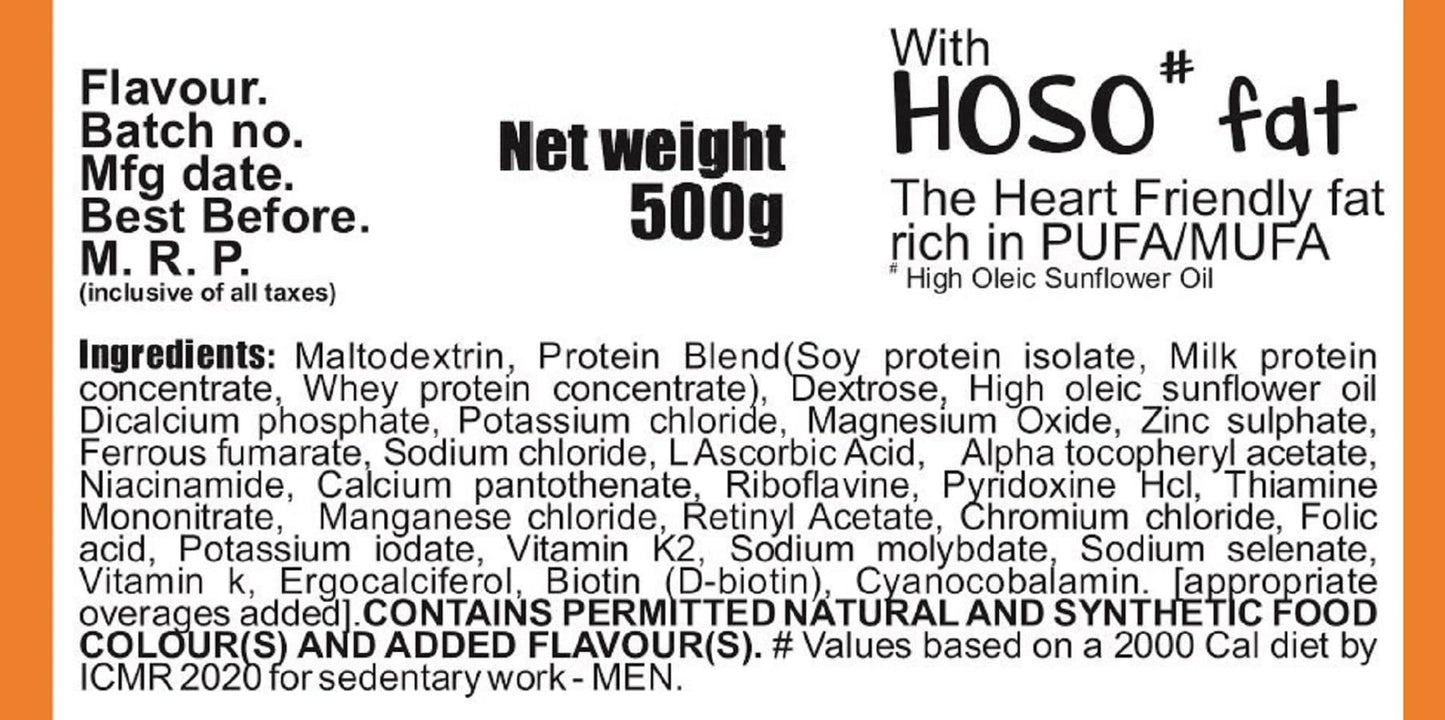 Develo Weight & Mass Gainer High Protein Powder for Teenagers(Boys & Girls) & Adults Men & Women - 500g Chocolate Flavour