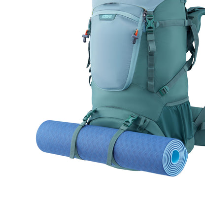 American Tourister Yeti Pro | 60 Ltrs | 2 Compartments | Bottle Pocket | Ergonomic Padded Back Panel & Shoulder Straps | Rucksack | 1 Year International Warranty | Green