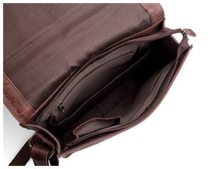 WildHorn Genuine Leather Sling Messenger Bag | Stylish, Functional & Spacious | Buckle Closure | Adjustable Strap | 1-Year Warranty