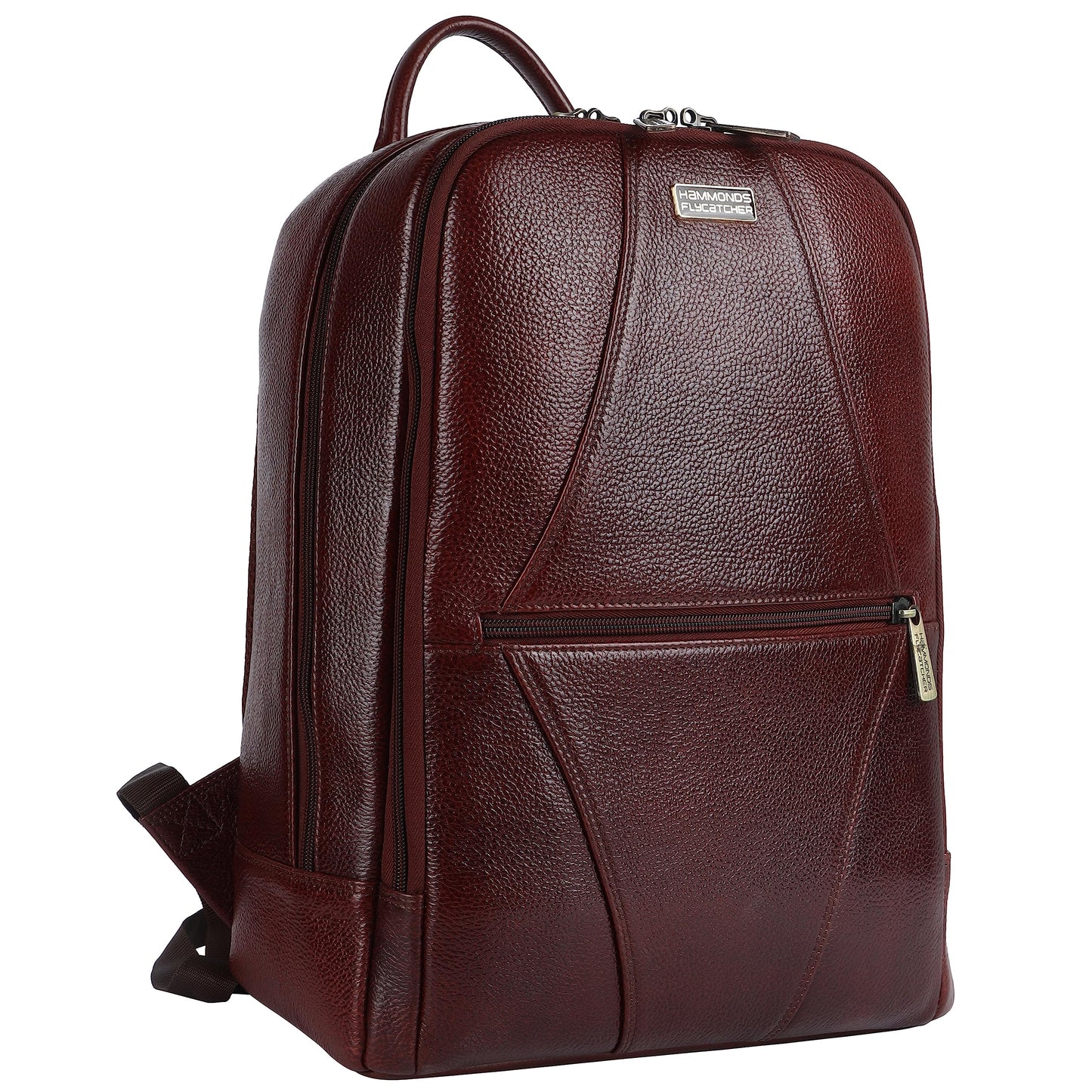 HAMMONDS FLYCATCHER Genuine Leather 4 Compartment Laptop Backpack Ultimate Combination Of Style & Comfort For Unisex, Perfect For Any Adventure/Tech Lovers For Upto 14 Inch Laptop - Brown, 35 Litre