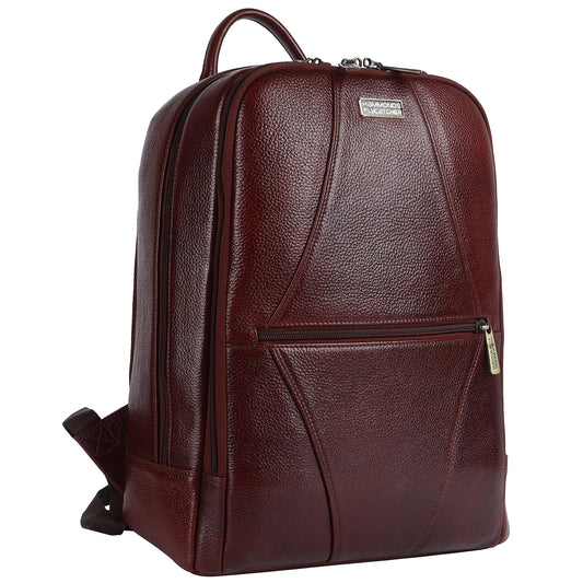 HAMMONDS FLYCATCHER Genuine Leather 4 Compartment Laptop Backpack Ultimate Combination Of Style & Comfort For Unisex, Perfect For Any Adventure/Tech Lovers For Upto 14 Inch Laptop - Brown, 35 Litre