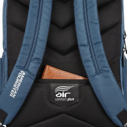 American Tourister Segno 2.0 Polyester Unisex 5 Compartment Laptop Backpack (Blue, FREE SIZE)