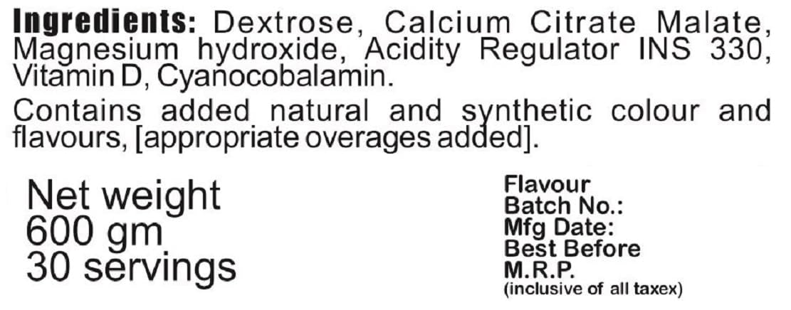 Develo Calcium and Vitamin D Supplement for Women & Men, with Magnesium, Zinc, B12 for Bone Health & Joint Support Drinkable Powder – 600 g Lemon