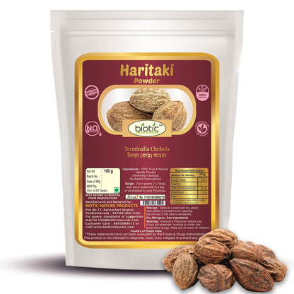 Biotic Haritaki Powder (Terminalia Chebula) Harad Powder - Inknut - Kadukkai Churna - 100 gm