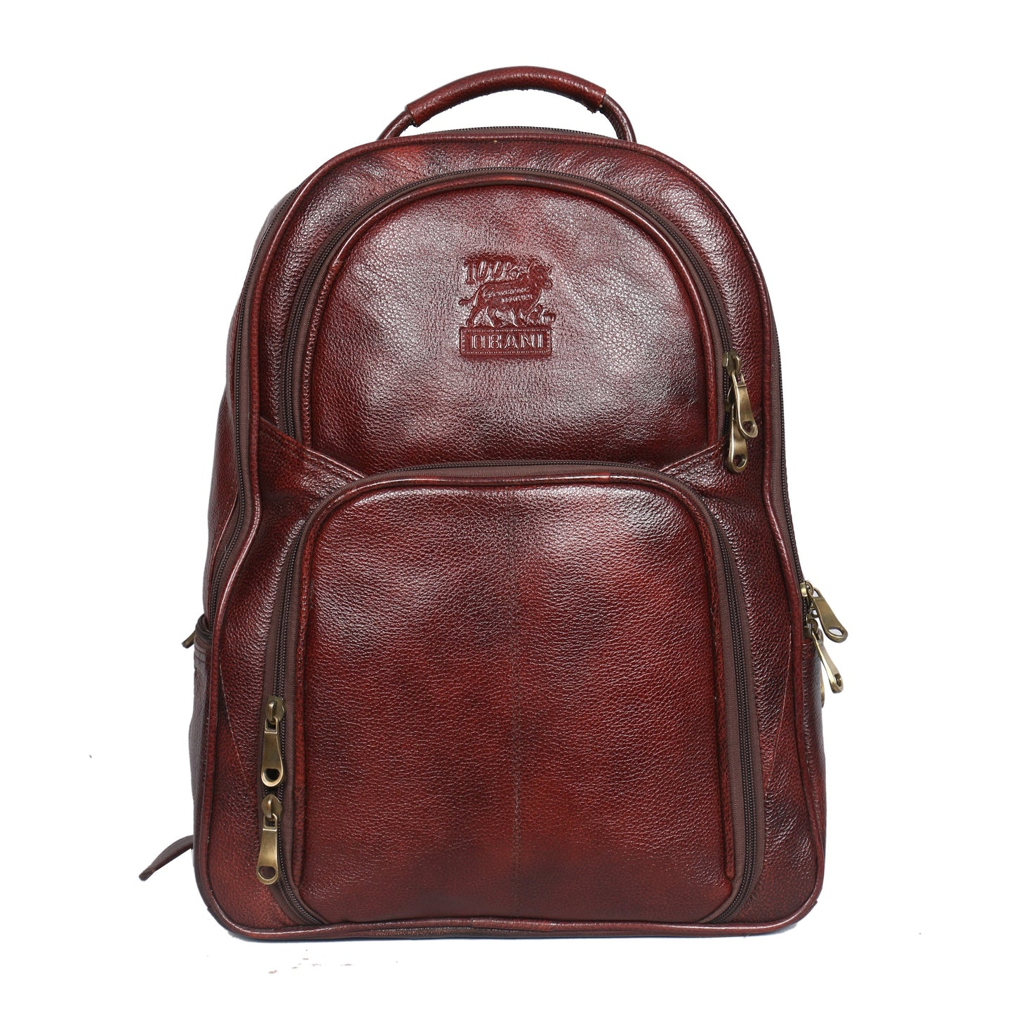 Obani Genuine Leather Laptop Backpack Brown