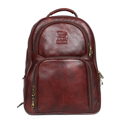 Obani Genuine Leather Laptop Backpack Brown