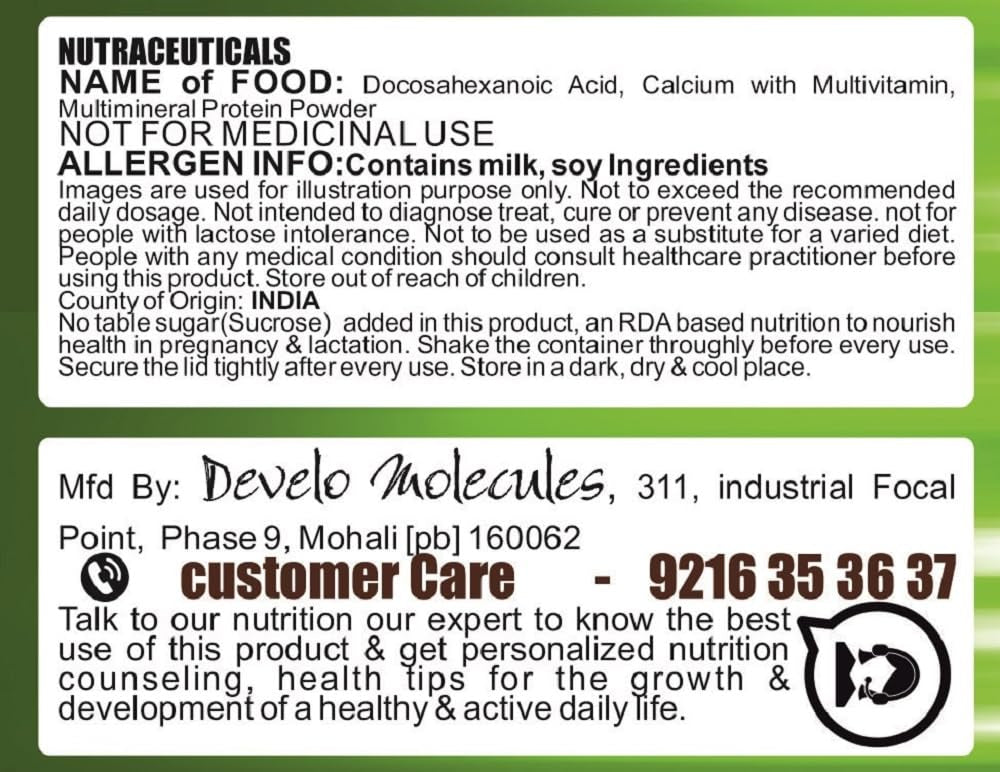 Develo Pregnancy & Lactation Protein Powder, Supplement for Pregnant Women & Lactating/Breastfeeding Mothers -500 g (Banana)