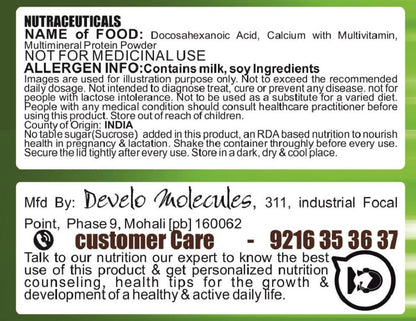 Develo Pregnancy & Lactation Protein Powder, Supplement for Pregnant Women & Lactating/Breastfeeding Mothers -500 g (Banana)