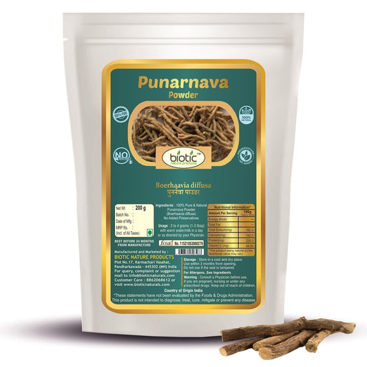 Biotic Natural Punarnava Powder - Boerhavia diffusa - Punarva Churna - 200 gm