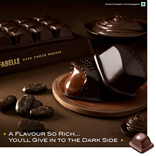 Fabelle Intense Dark - Pack of 2, Large Luxury Dark Chocolate Bar with 84% Intense Dark Choco Mousse, Premium Packaged, 2 x 130g - Shahi Feast