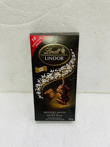 Lindt Lindor Extra Dark Chocolate, 100 g