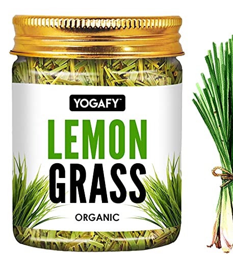 YOGAFY Organic Lemongrass Herbal Tea Leaves | 100g - 50 Cups