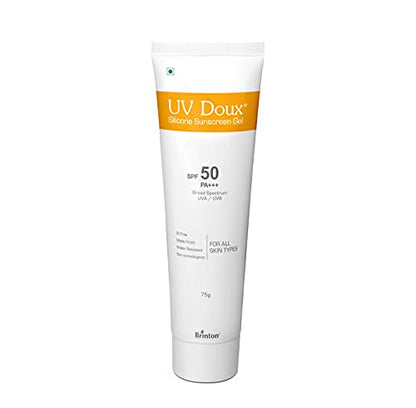 Brinton Healthcare UvDoux Face & Body Sunscreen gel with SPF 50 PA+++ in Matte Finish and Oil Free FSunscreen| Protection against UVA/UVB Rays (75 GM)