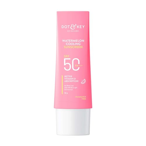 DOT & KEY Watermelon Hyaluronic Sunscreen Spf 50 Pa+++ For Oily, Normal & Combination Skin Uv + Blue Boosts Vitamin D Absorption, Quick Absorbing, 50g