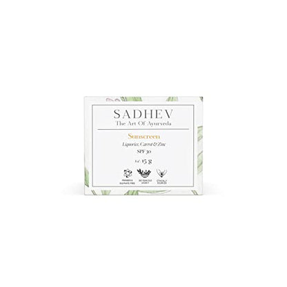 Sadhev Ayurvedic Hydrating Day Cream- SPF 30 With Liquorice, Carrot And Zinc - 15g (Pack of 1)