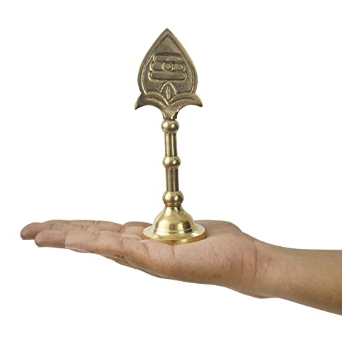 Spillbox Golden Brass Lord Muruga Vel God Idol with Round Base for Home Pooja/Puja, Murgavel Idol Size - 16 CM