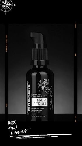 Whiskers Hair Serum Vitalised with Baobab Oil,Argan Oil & Vitamin E|Anti-Frizz|Protection & Shine wihield|Promotes Hair Growth & Hair Smoothening|50ml