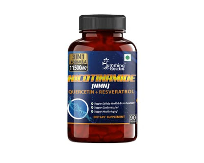 Humming Herbs Nicotinamide Mononucleotide (NMN) Supplements 11500mg | Boosts NAD+ Levels and Healthy Aging - 90 Capsules