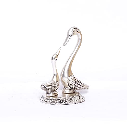 Metal Love Birds swan Set Pair of Kissing Duck,Showpiece for Home Decor Statue Love for Boyfriend,Girlfriend,Wife