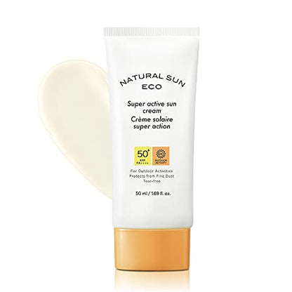 The Face Shop Natural Sun Eco Sunscreen with SPF 50+ PA +++ Protect From Dust Sunscreen for ProtectiA and UVB Rays, Blue Light & Digital Devices, 50ml