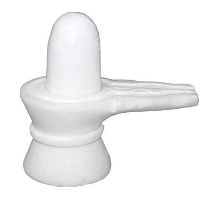 StonKraft 5" White Marble Shiva Lingam/Shiv Ling Shankar Bholenath Shivji Mahadev Bhole Bhandari Idol Murti