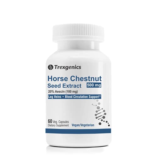 Trexgenics® HORSE CHESTNUT 500mg (20% aescin) Standardized Leg Veins & Blood Circulation support (60 Vcaps) (1)